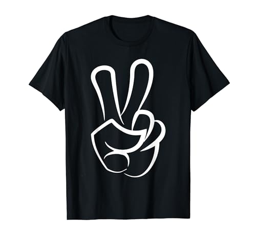 Symbole de paix à deux doigts avec symbole de paix mignon T-