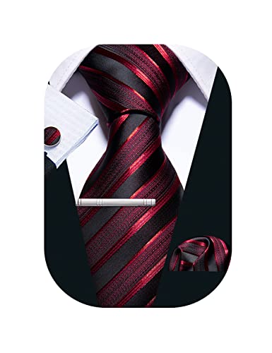 Barry.Wang Cravates daffaires en soie pour hommes avec mouch