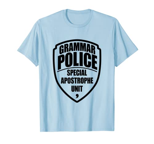 Grammaire Police Special Apostrophe Unité Noir T-Shirt