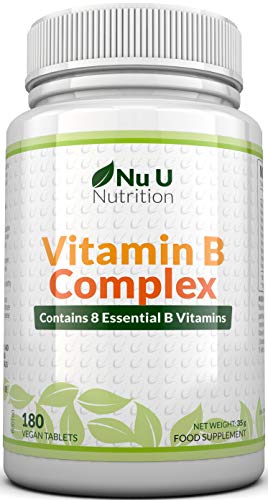 Vitamine B Complex 180 Comprimés Végétaliens 8 Vitamines par