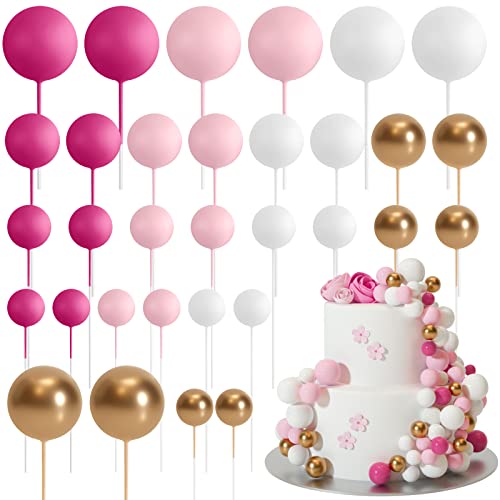 ASTARON Lot de 32 décorations de gâteau en forme de boules M