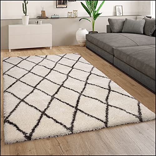 Paco Home Tapis Poils Hauts Moelleux Moderne Shaggy Style Fl