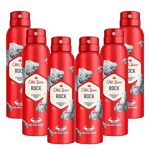 6 x Old Spice Rock Antitranspirant je 150ml Deo Spray für Mä