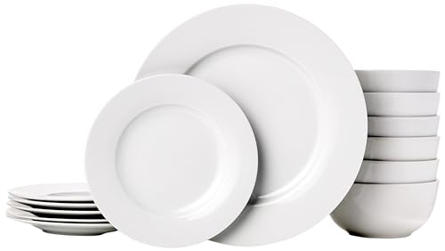 Amazon Basics Service de table en porcelaine pour 6 personne