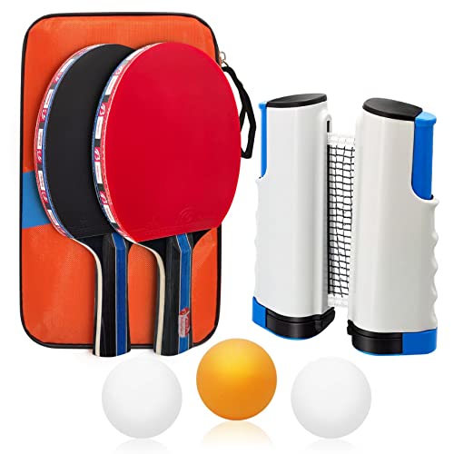 Baozun Ensemble Pong de Table avec 2 Raquettes de Ping-Pong,