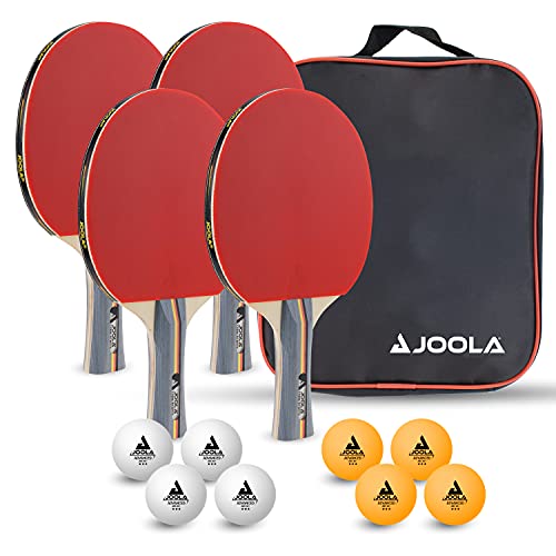 JOOLA TEAM SCHOOL Set de tennis de table - 4 raquettes/8 bal