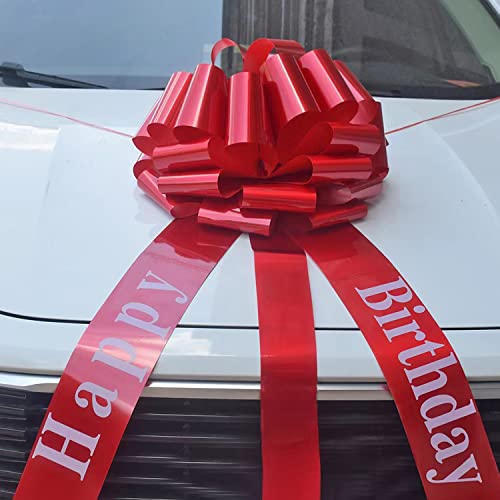 Chexin Grand nœud Rouge pour Voiture Happy Birthday - Grand 
