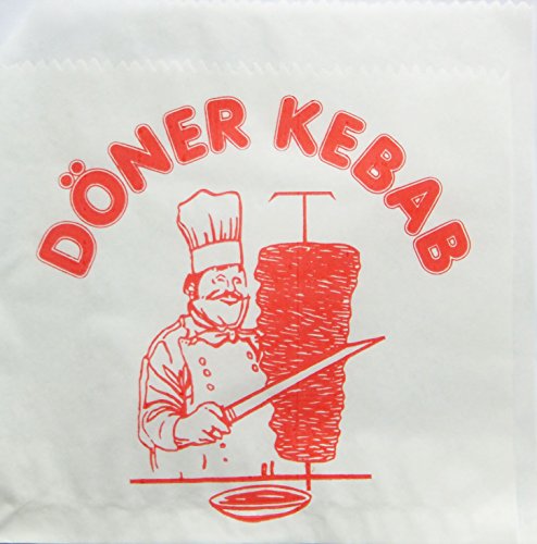 Lot de 1000 döner kebab-- hommes/dönertasche (blanc avec mot